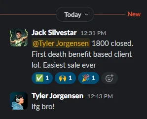 Member sharing an $1,800 close